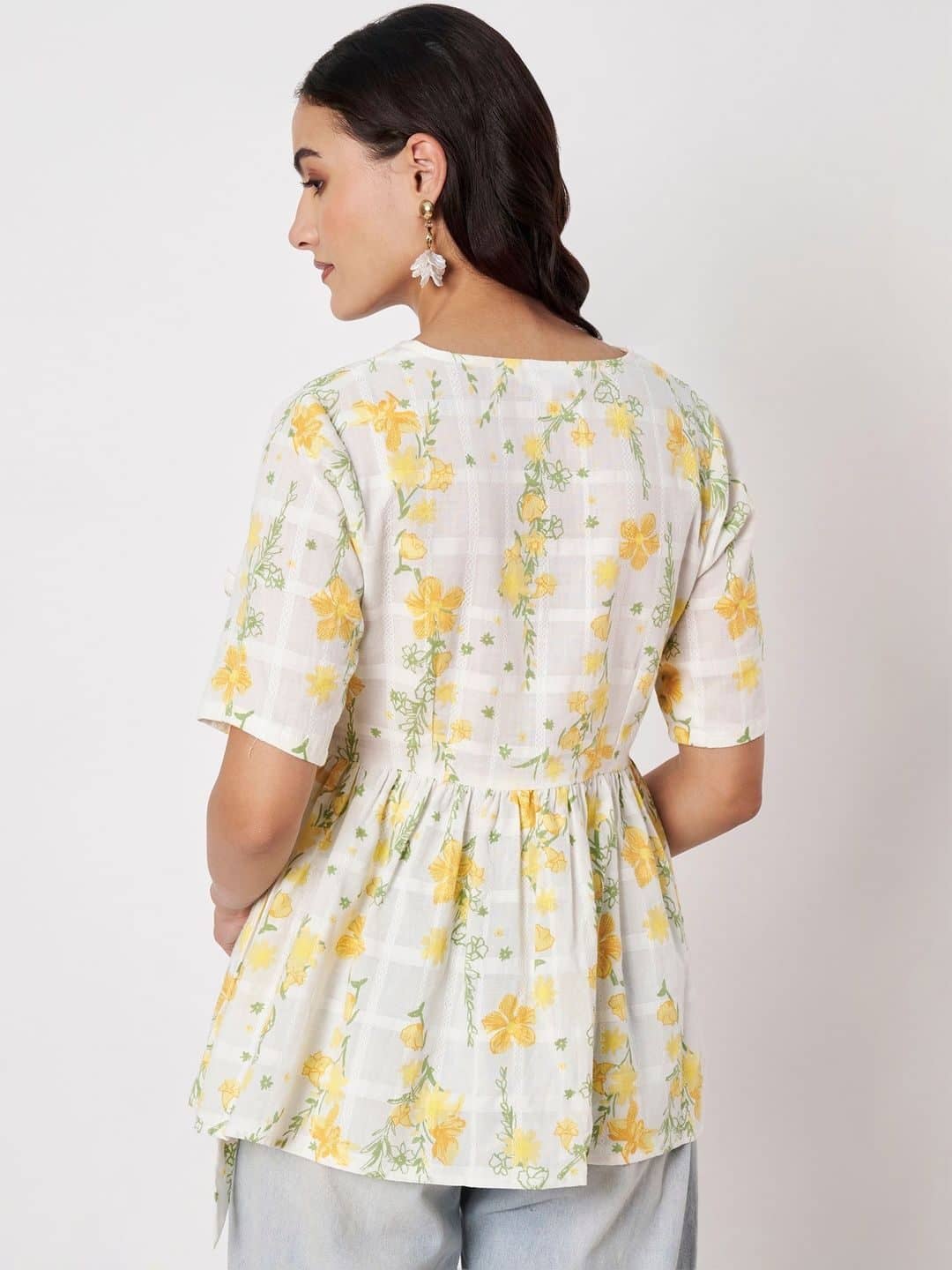 SILCHIC Floral Print Cotton Wrap Top — photo 5