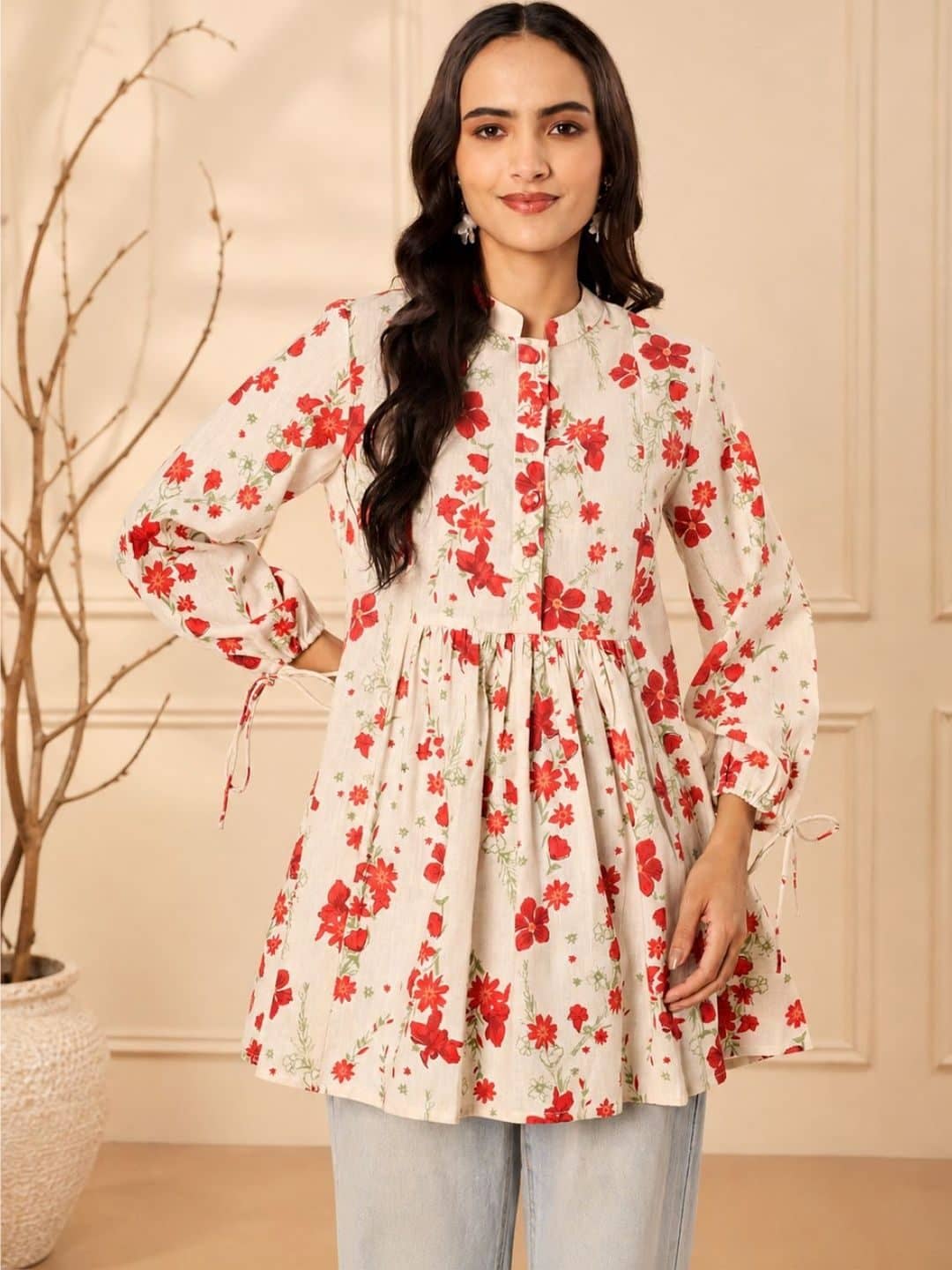 SILCHIC Floral Printed Pure Cotton Kurti