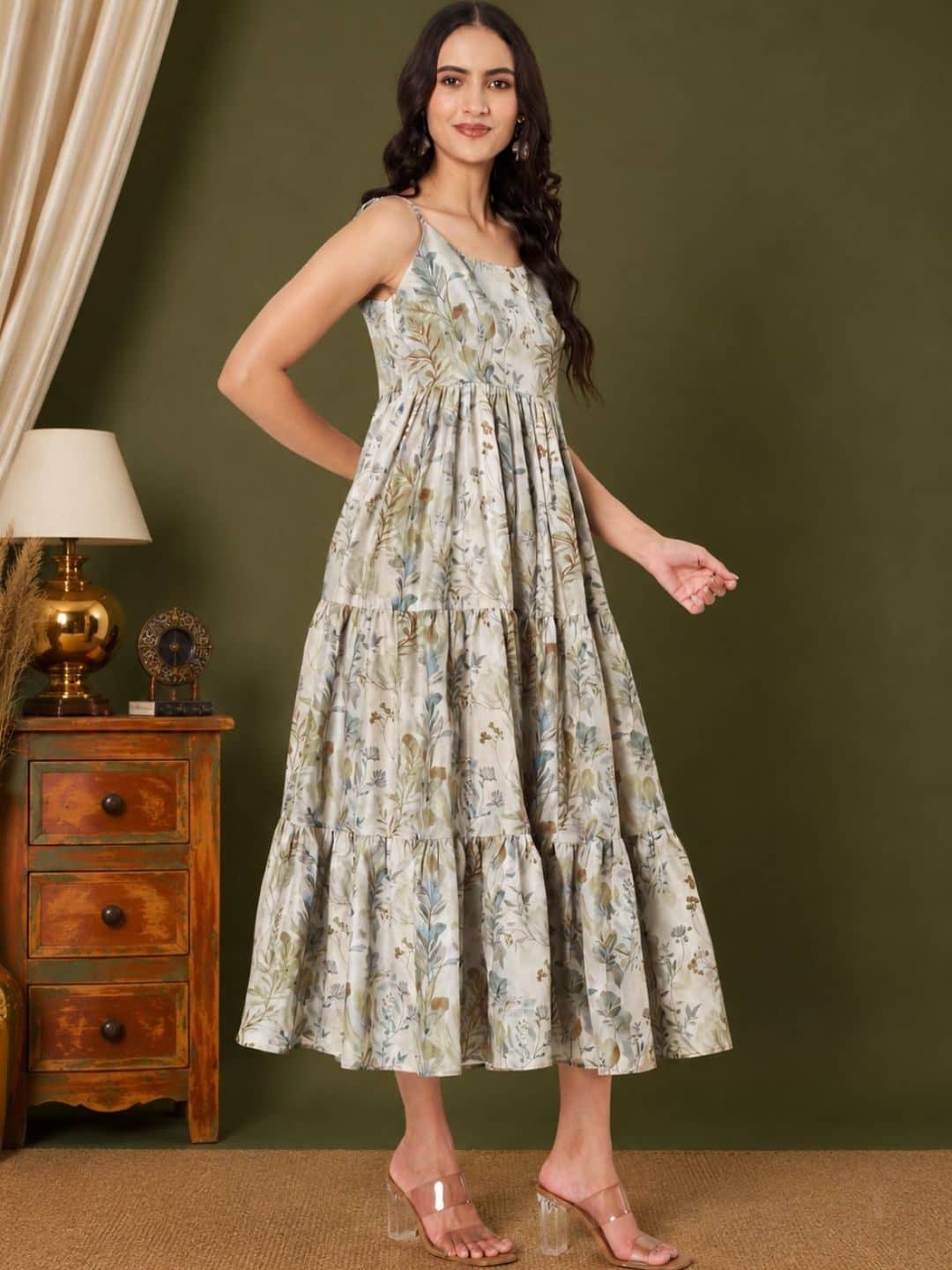 SILCHIC Floral Print A-Line Midi Dress — photo 3