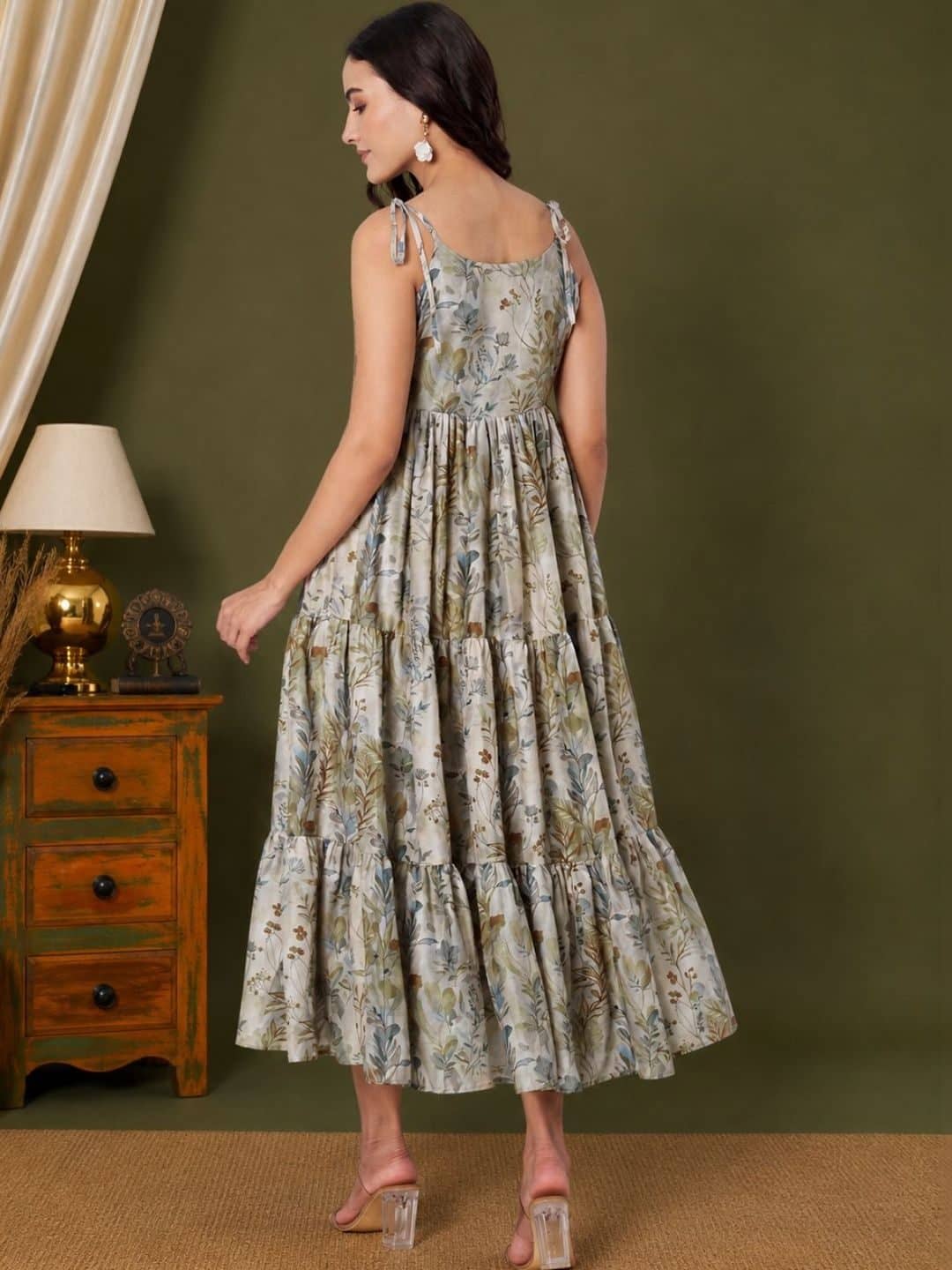 SILCHIC Floral Print A-Line Midi Dress — photo 4