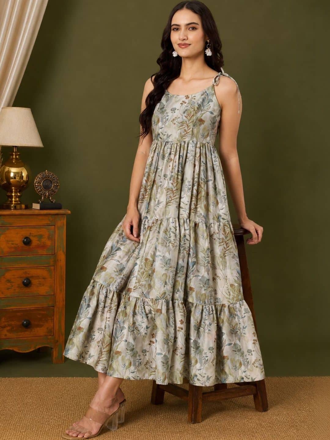 SILCHIC Floral Print A-Line Midi Dress — photo 5