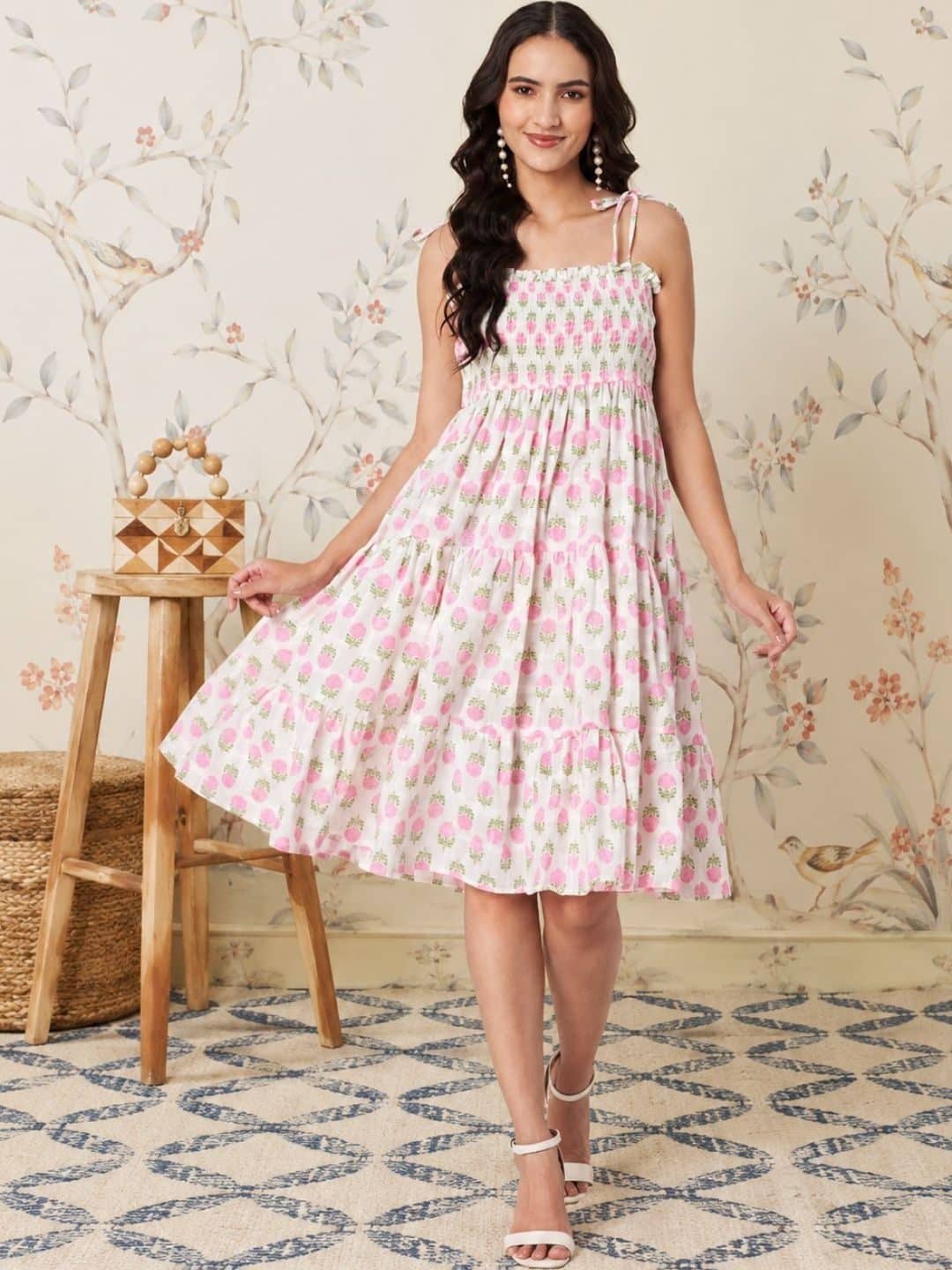 SILCHIC Floral Print Fit & Flare Dress — photo 4