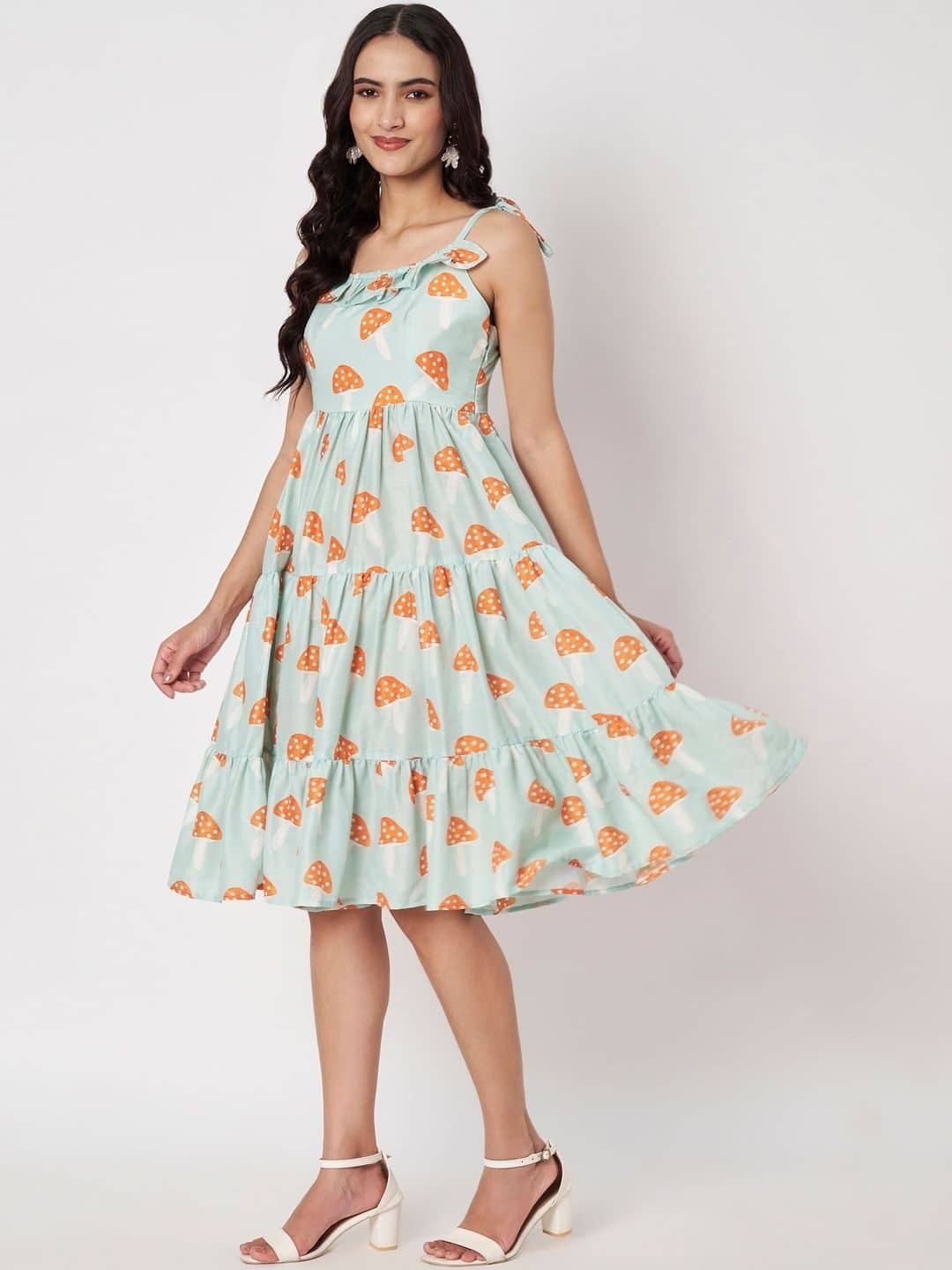 SILCHIC Print Ruffled Fit & Flare Dress — photo 2