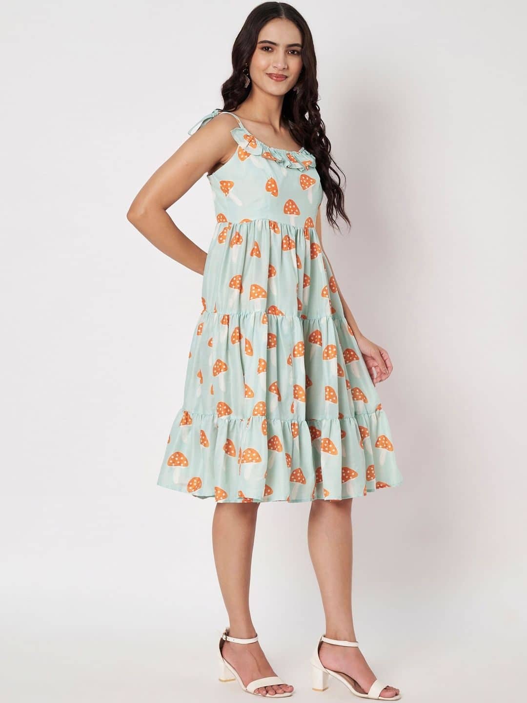 SILCHIC Print Ruffled Fit & Flare Dress — photo 3