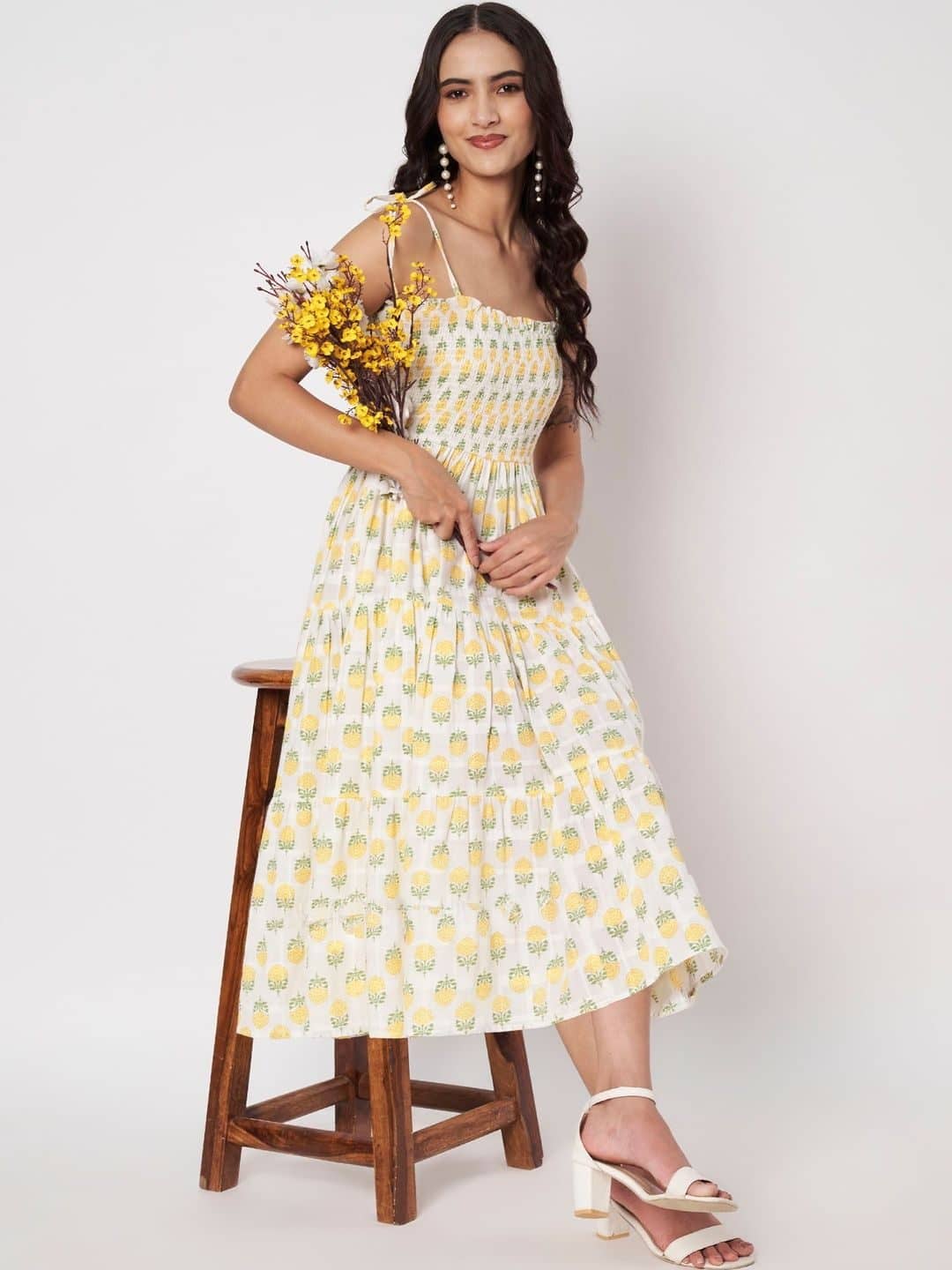 SILCHIC Floral Print A-Line Midi Dress — photo 5