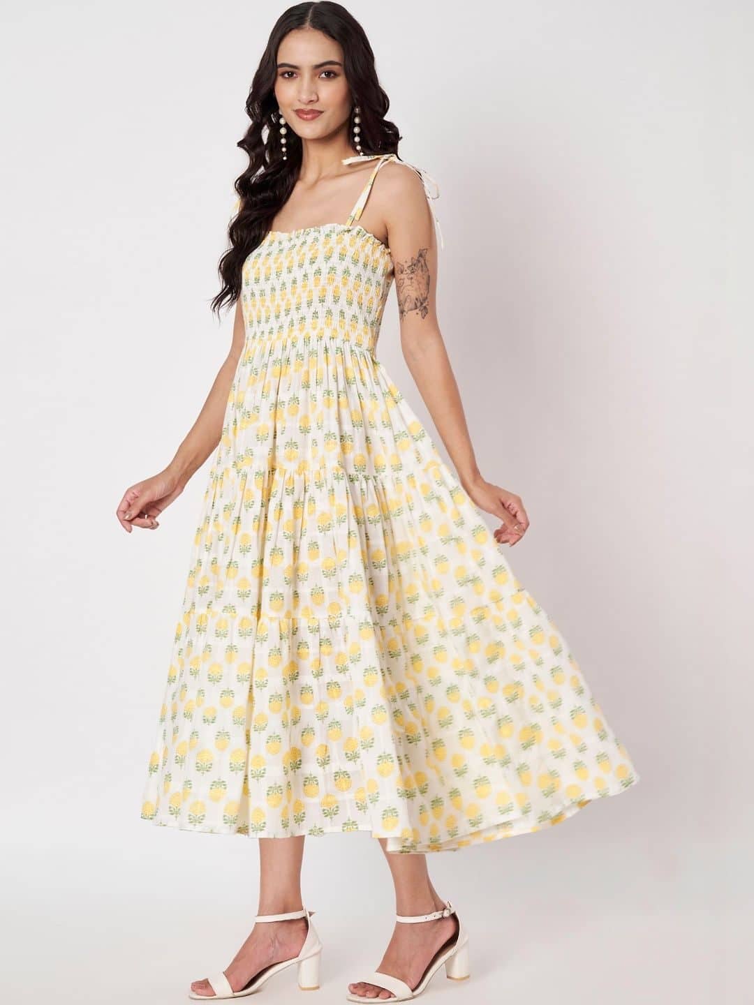 SILCHIC Floral Print A-Line Midi Dress — photo 4