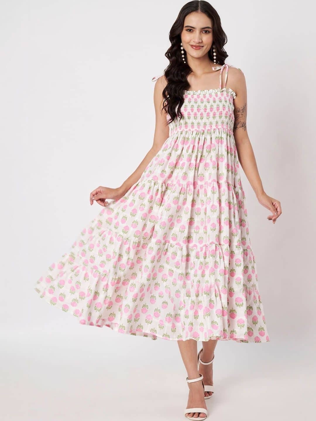 SILCHIC Floral Print A-Line Midi Dress — photo 4