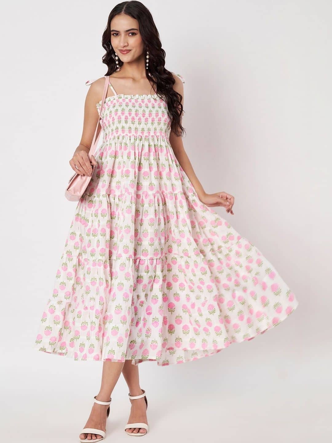 SILCHIC Floral Print A-Line Midi Dress — photo 1