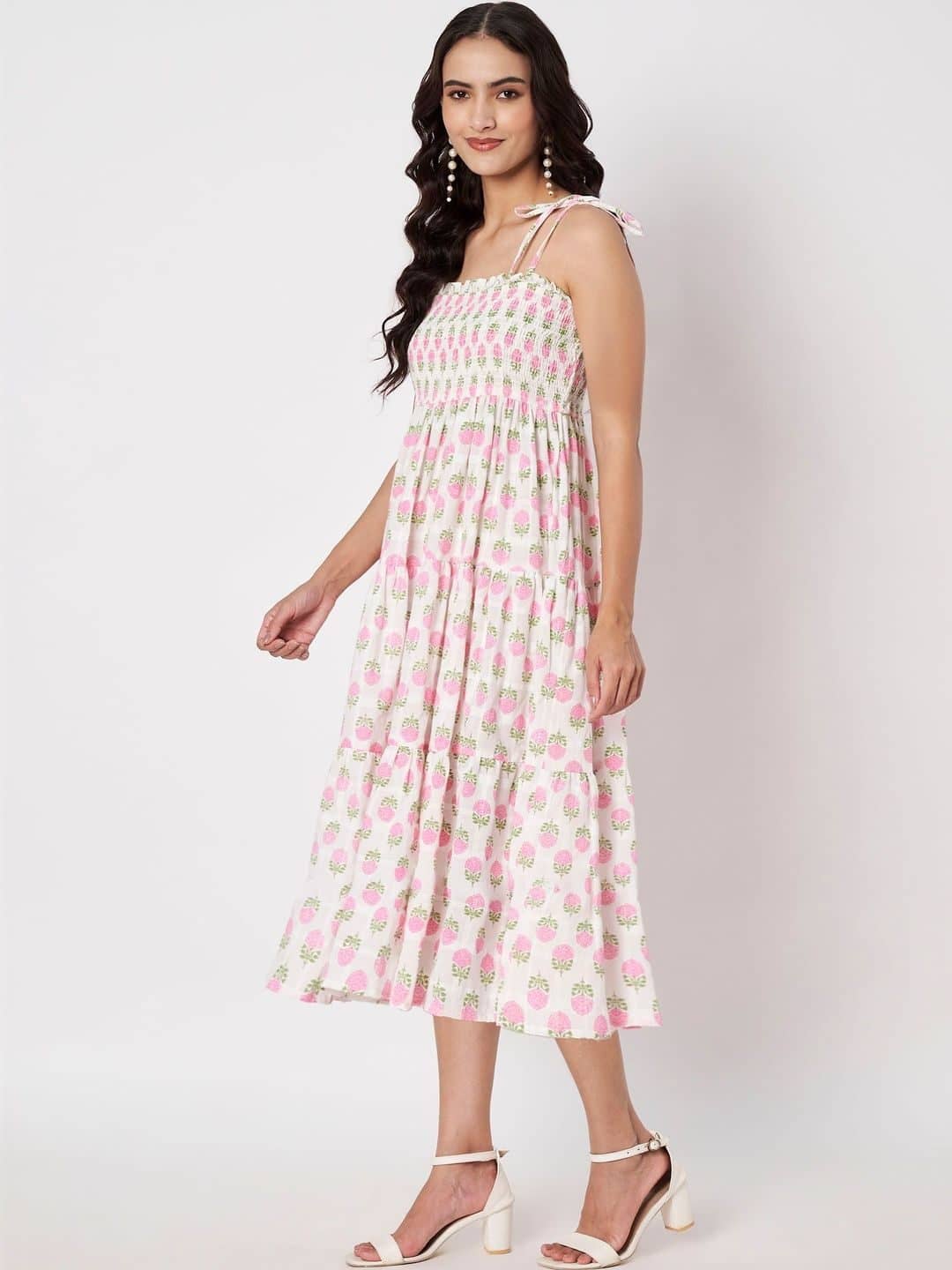 SILCHIC Floral Print A-Line Midi Dress — photo 3