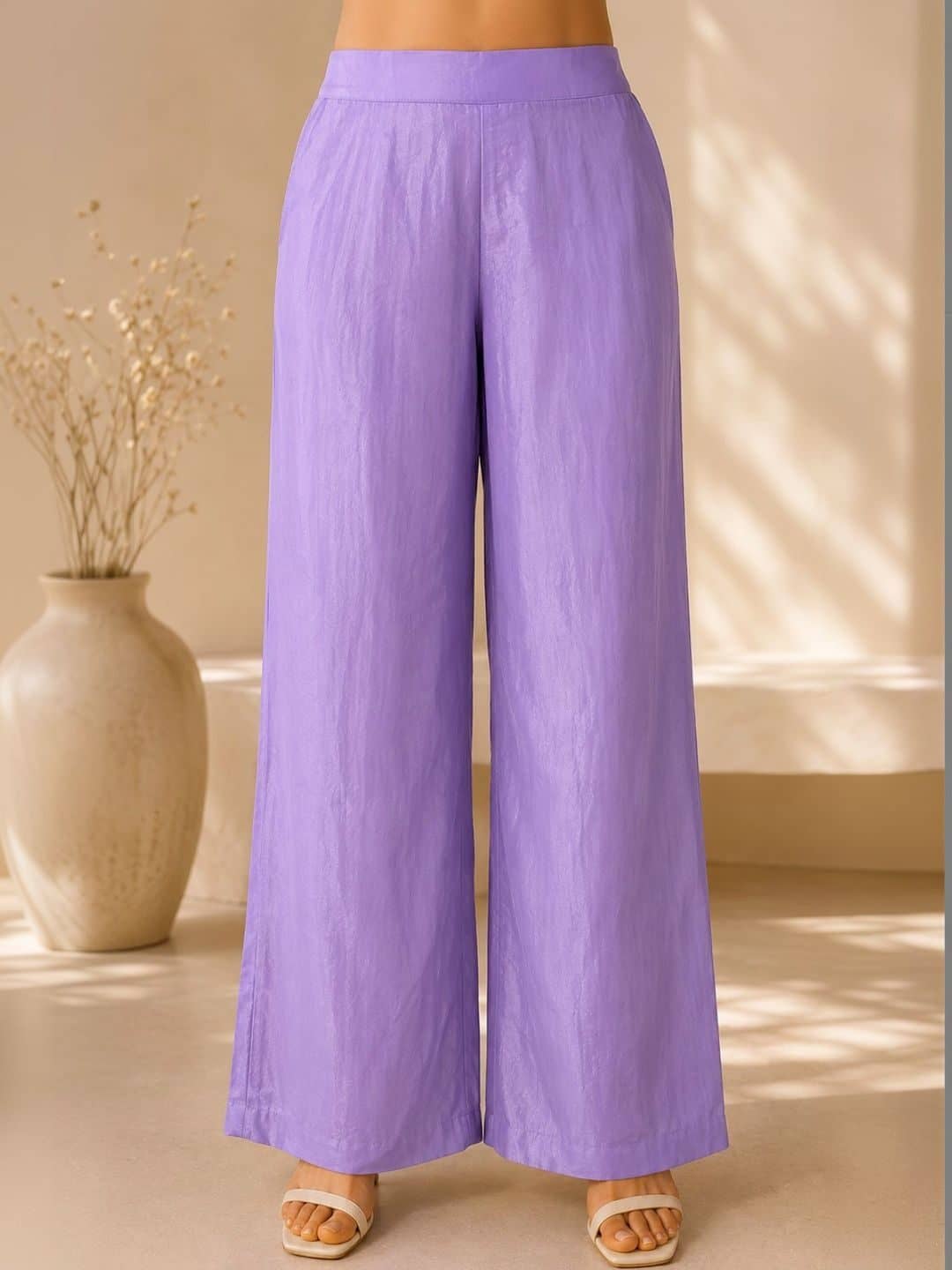 SILCHIC Self Design Shirt with Palazzos — photo 4