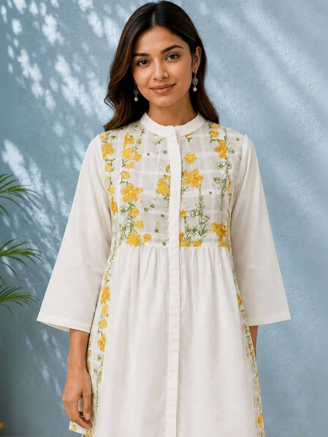 SILCHIC Floral Cotton Printed Tunic with Trousers — photo 4