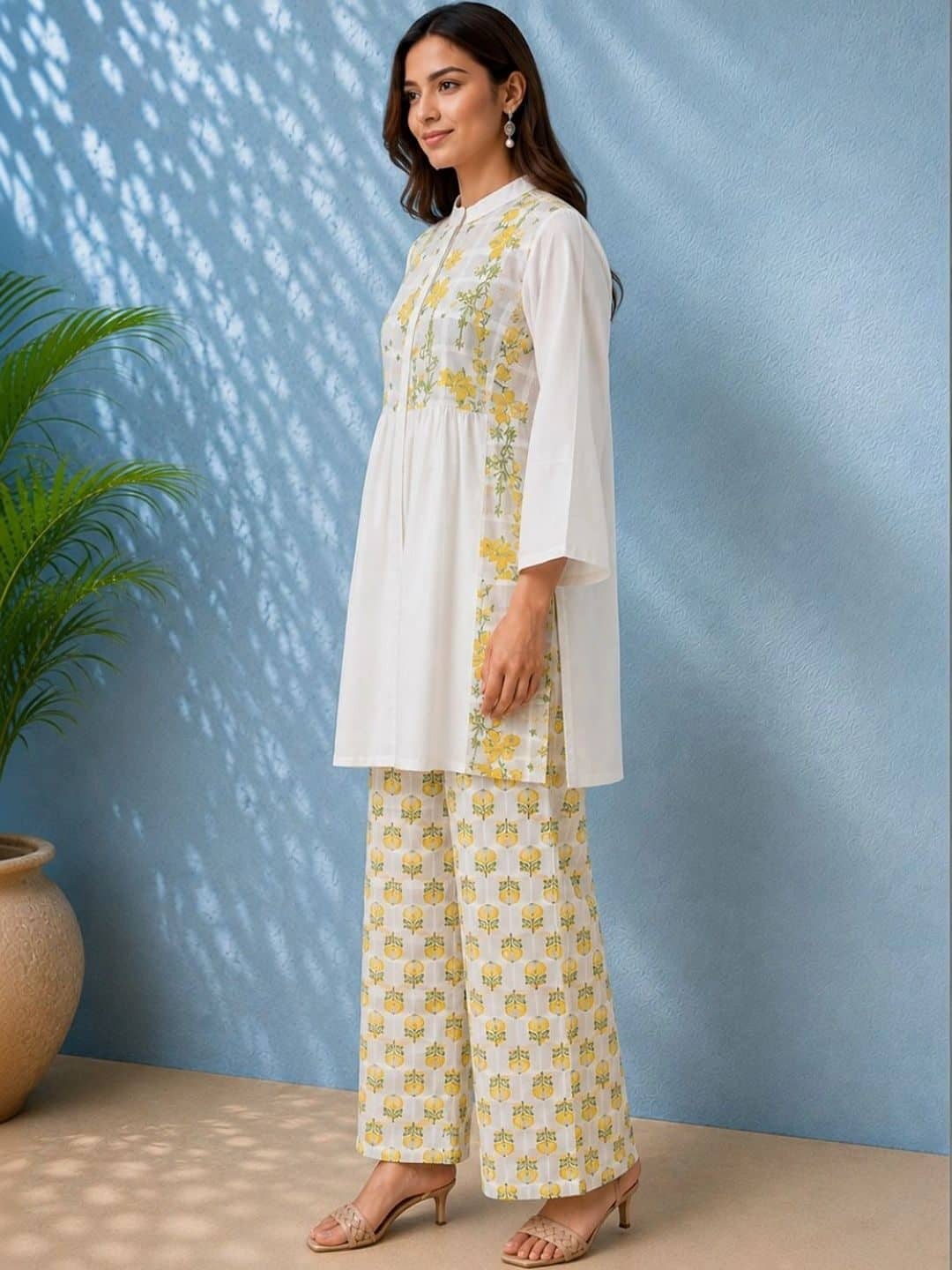 SILCHIC Floral Cotton Printed Tunic with Trousers — photo 3
