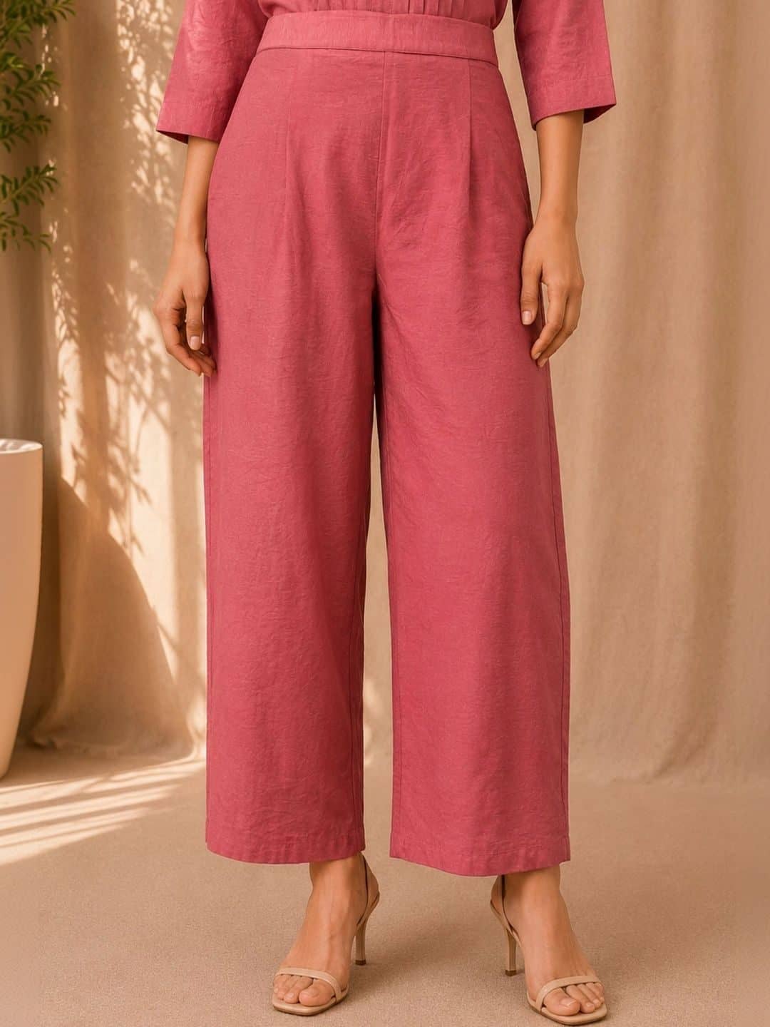 SILCHIC Women Pleated Dupion Silk Kurta with Trousers — photo 4