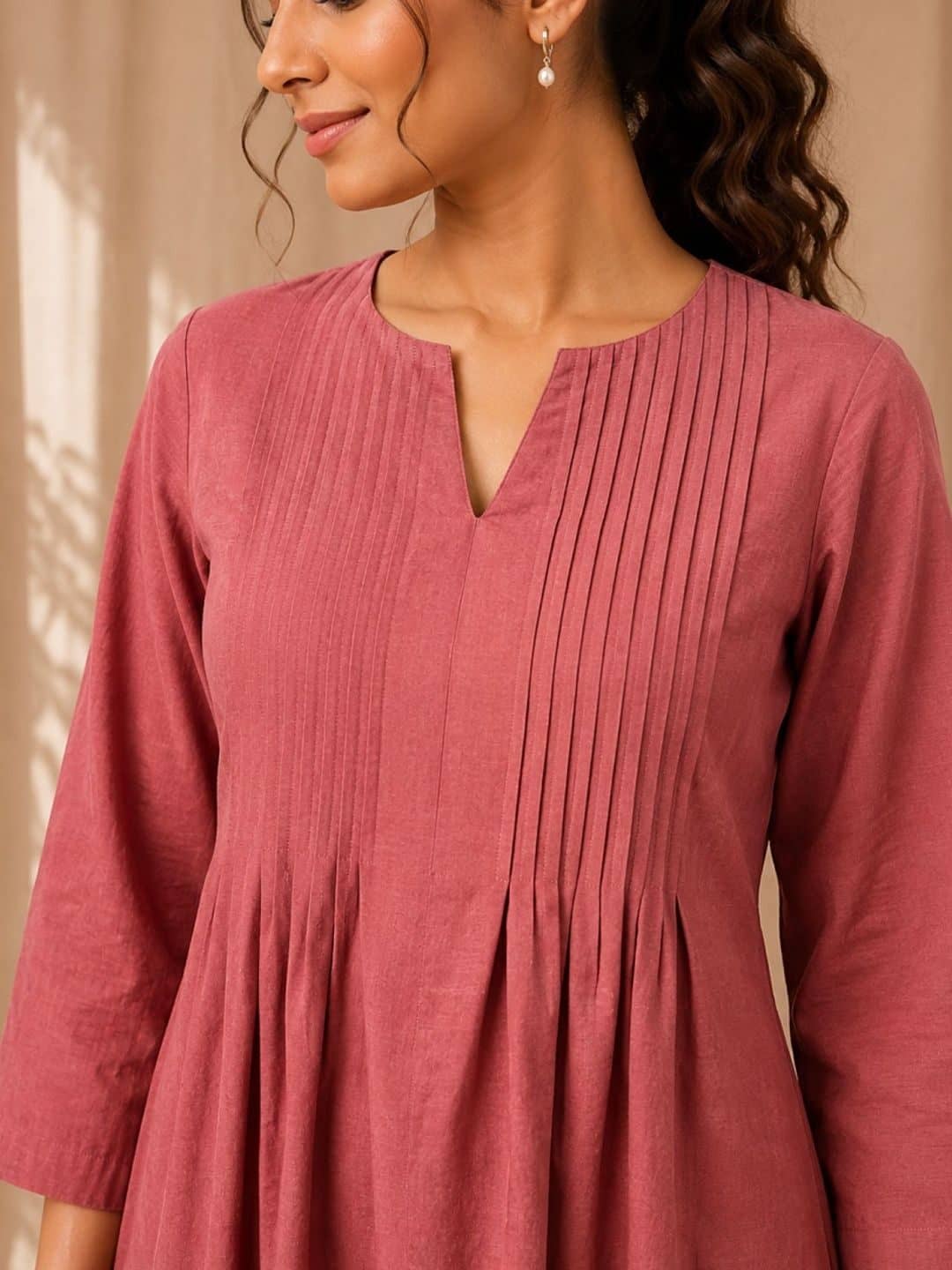 SILCHIC Women Pleated Dupion Silk Kurta with Trousers — photo 5