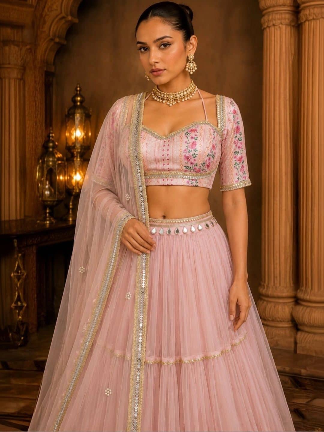 SILCHIC Embroidered Thread Work Ready to Wear Lehenga & Blouse With Dupatta — photo 3