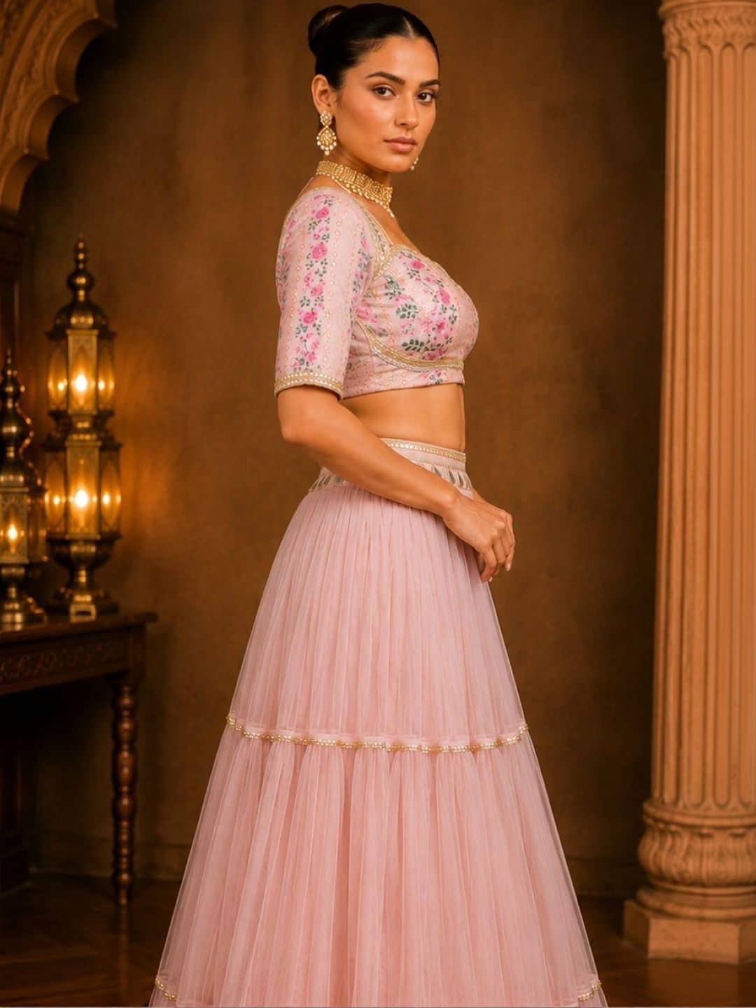 SILCHIC Embroidered Thread Work Ready to Wear Lehenga & Blouse With Dupatta — photo 4