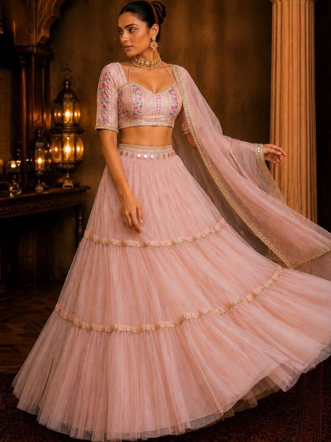 SILCHIC Embroidered Thread Work Ready to Wear Lehenga & Blouse With Dupatta — photo 6