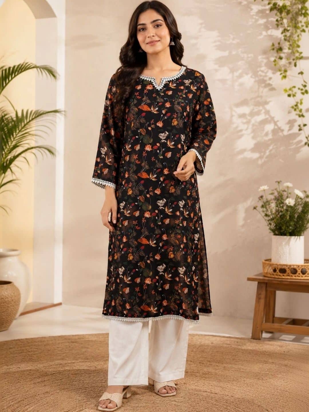 SILCHIC Women Floral Printed Regular Kurta with Palazzos
