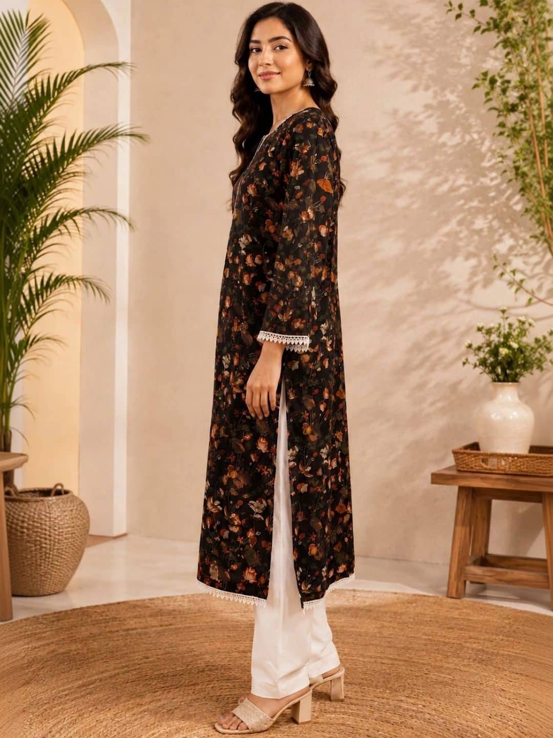 SILCHIC Women Floral Printed Regular Kurta with Palazzos — photo 3