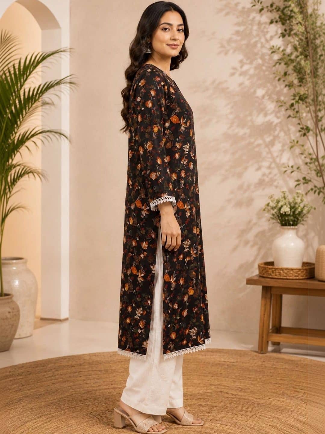 SILCHIC Women Floral Printed Regular Kurta with Palazzos — photo 6