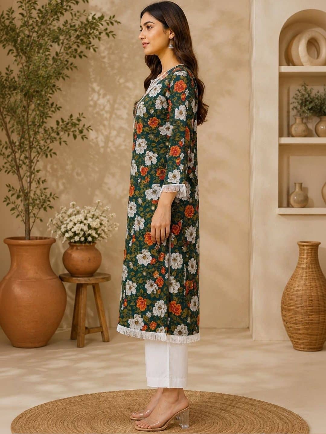 SILCHIC Women Floral Printed Regular Kurta with Palazzos — photo 3