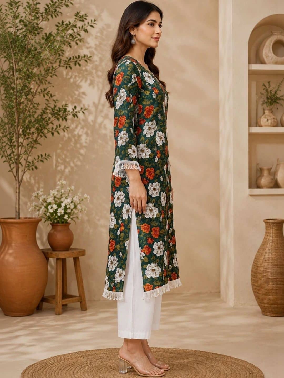 SILCHIC Women Floral Printed Regular Kurta with Palazzos — photo 6