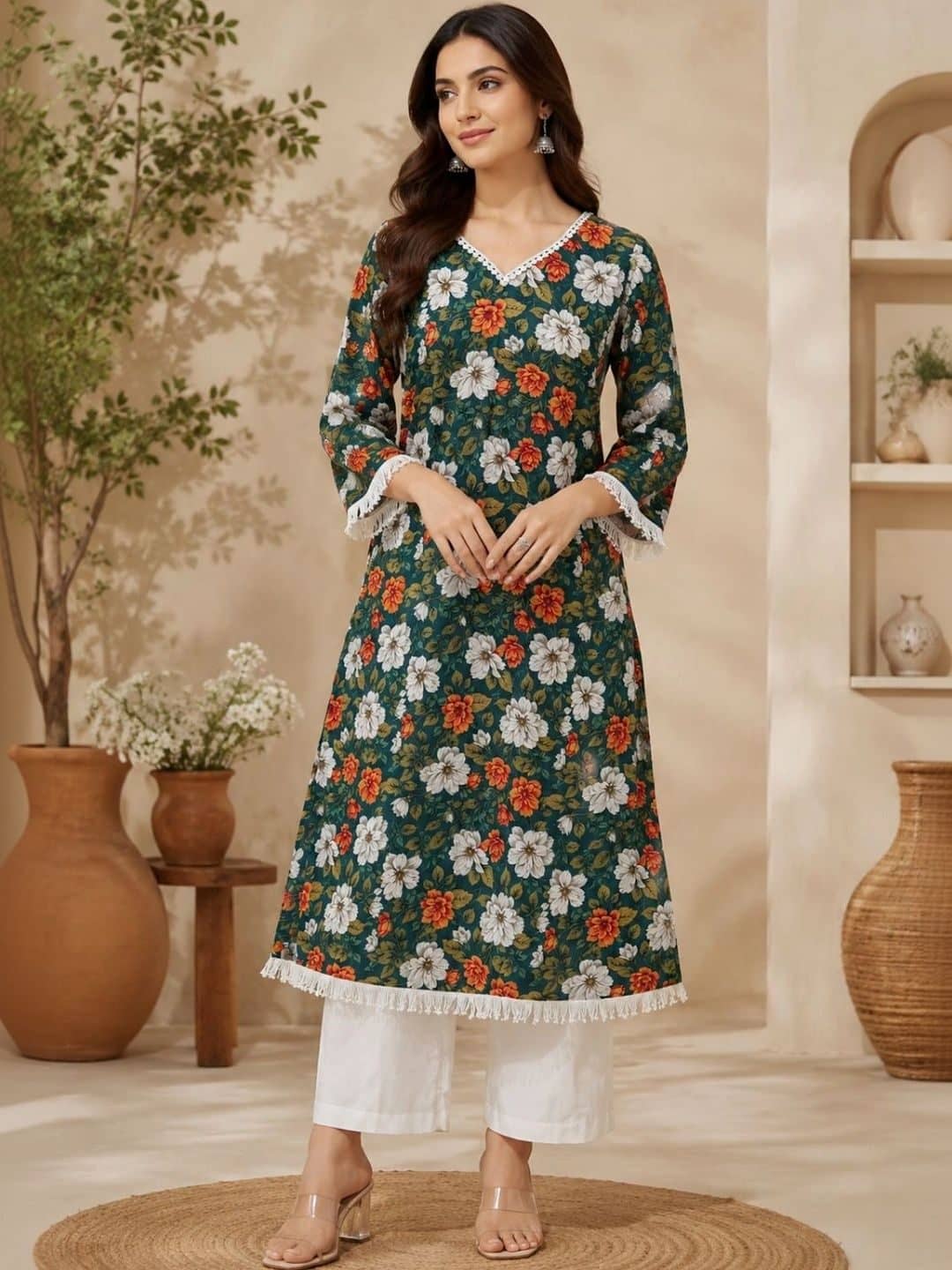 SILCHIC Women Floral Printed Regular Kurta with Palazzos — photo 1