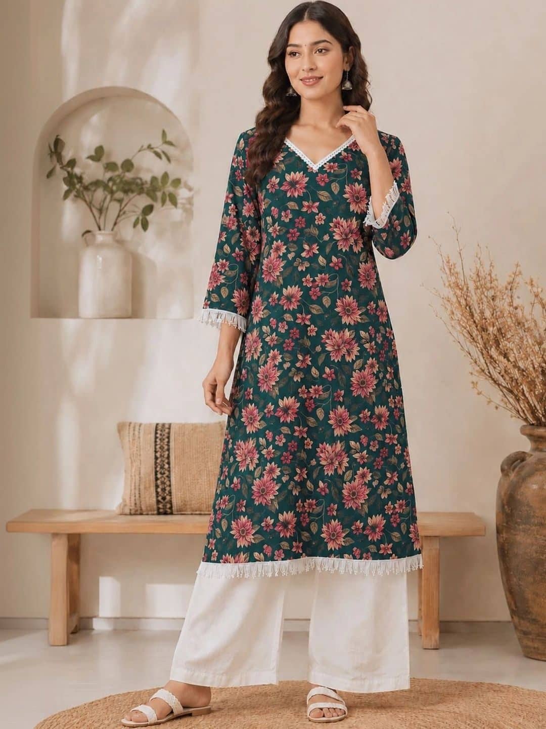 SILCHIC Women Floral Printed Regular Kurta with Palazzos — photo 1