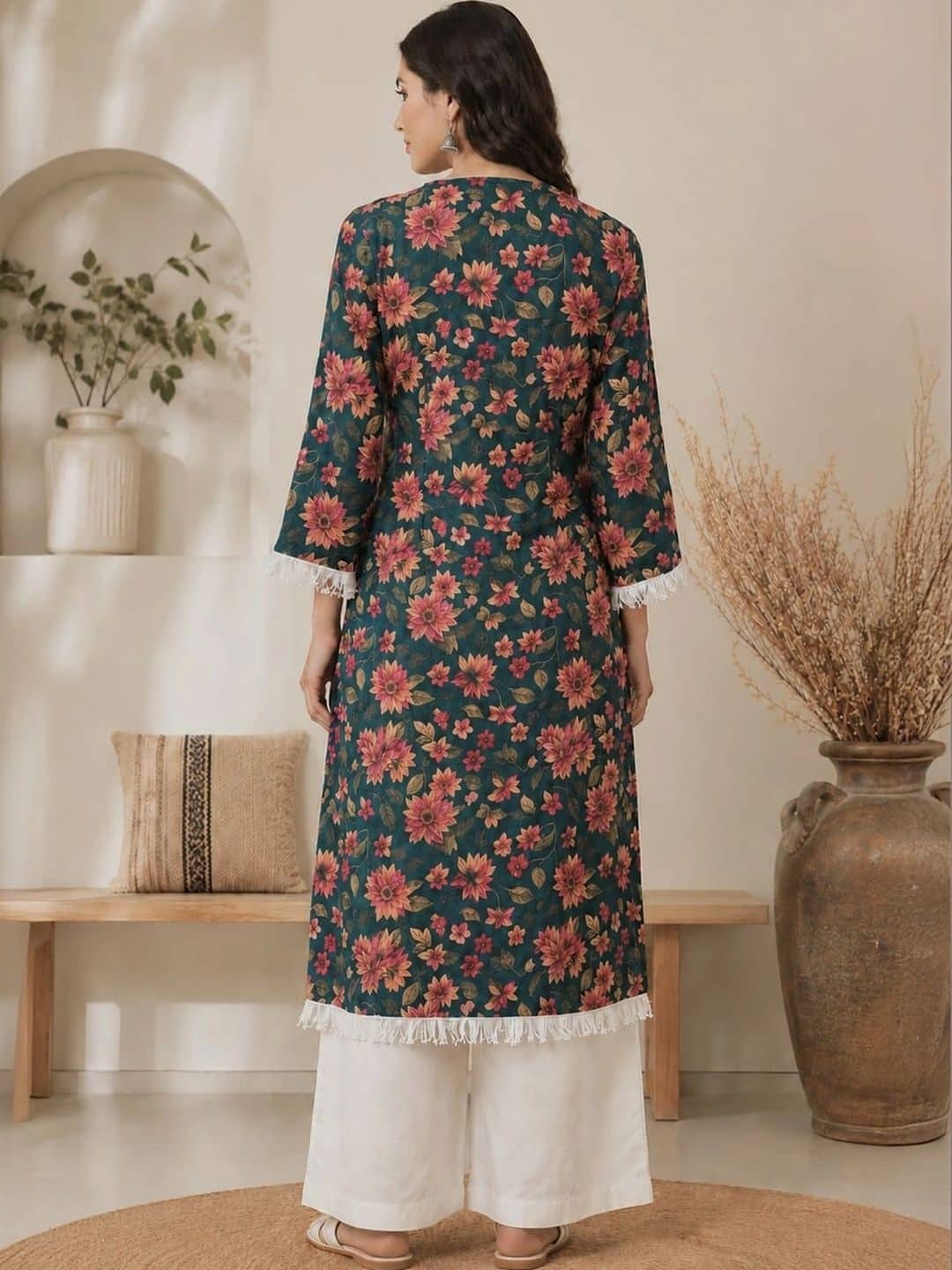 SILCHIC Women Floral Printed Regular Kurta with Palazzos — photo 2