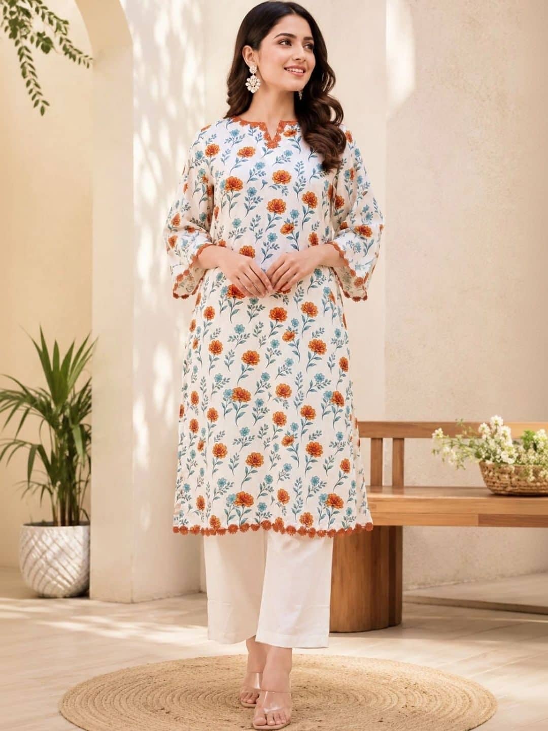 SILCHIC Women Floral Printed Regular Kurta with Palazzos — photo 1