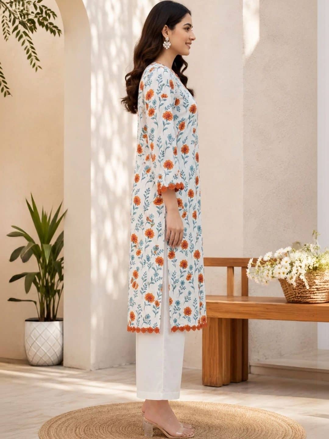 SILCHIC Women Floral Printed Regular Kurta with Palazzos — photo 6