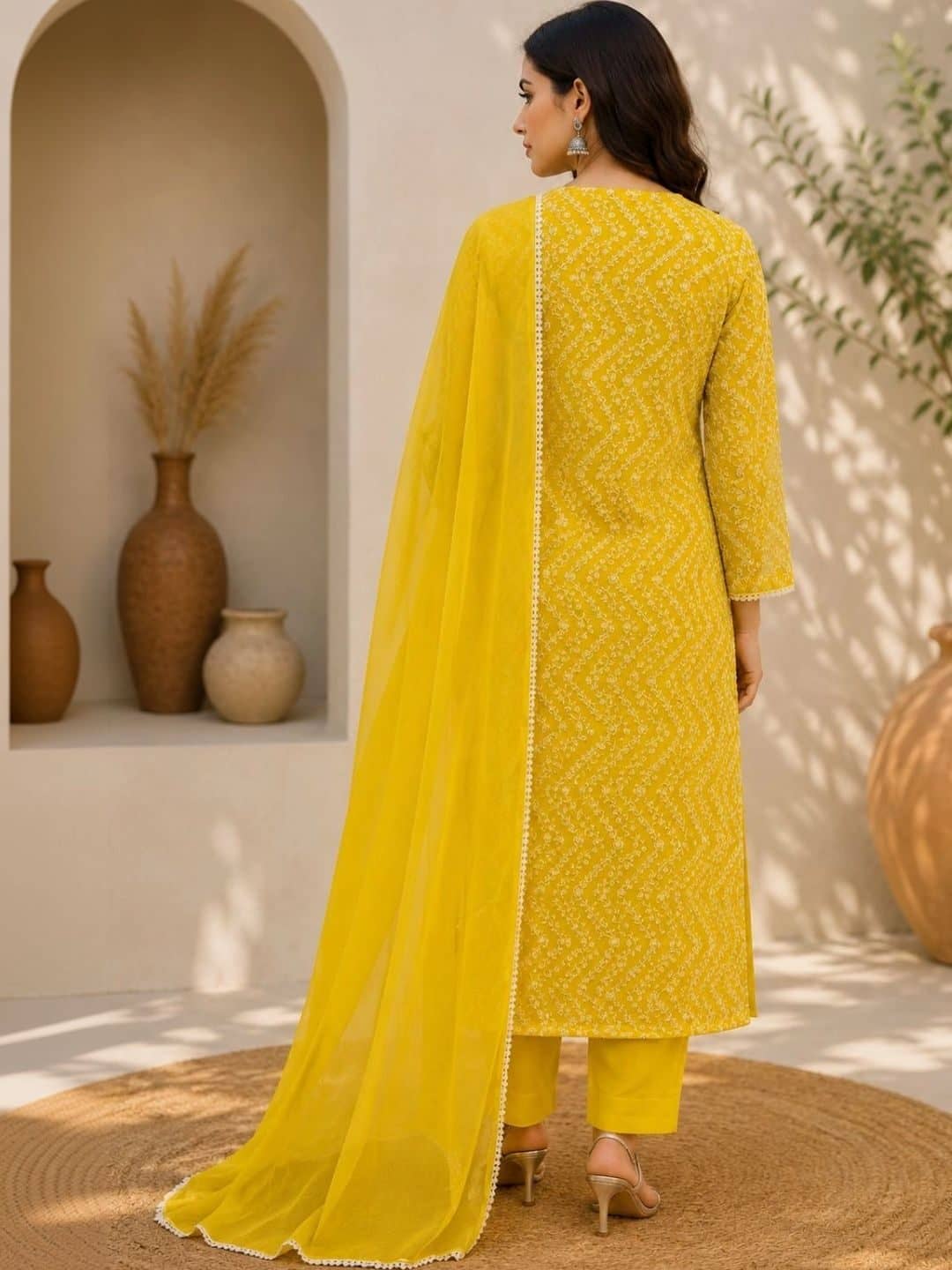 SILCHIC Women Printed Regular Kurta with Trousers & With Dupatta — photo 2