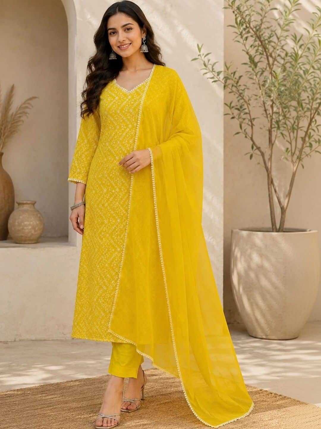 SILCHIC Women Printed Regular Kurta with Trousers & With Dupatta — photo 1