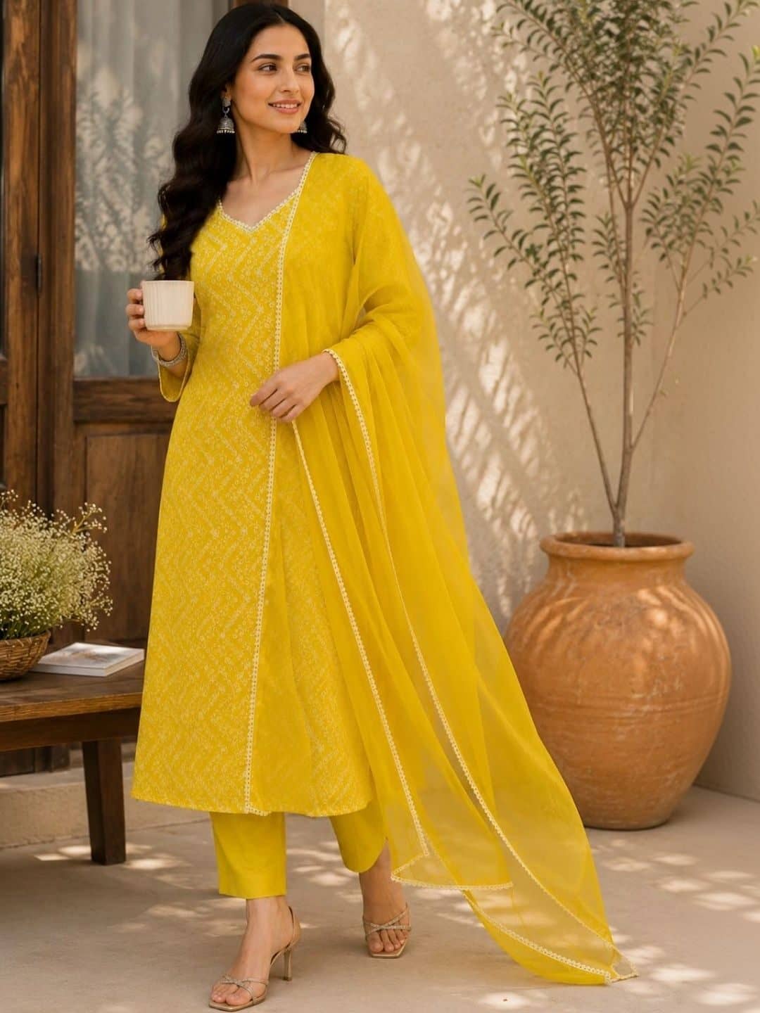SILCHIC Women Printed Regular Kurta with Trousers & With Dupatta — photo 5