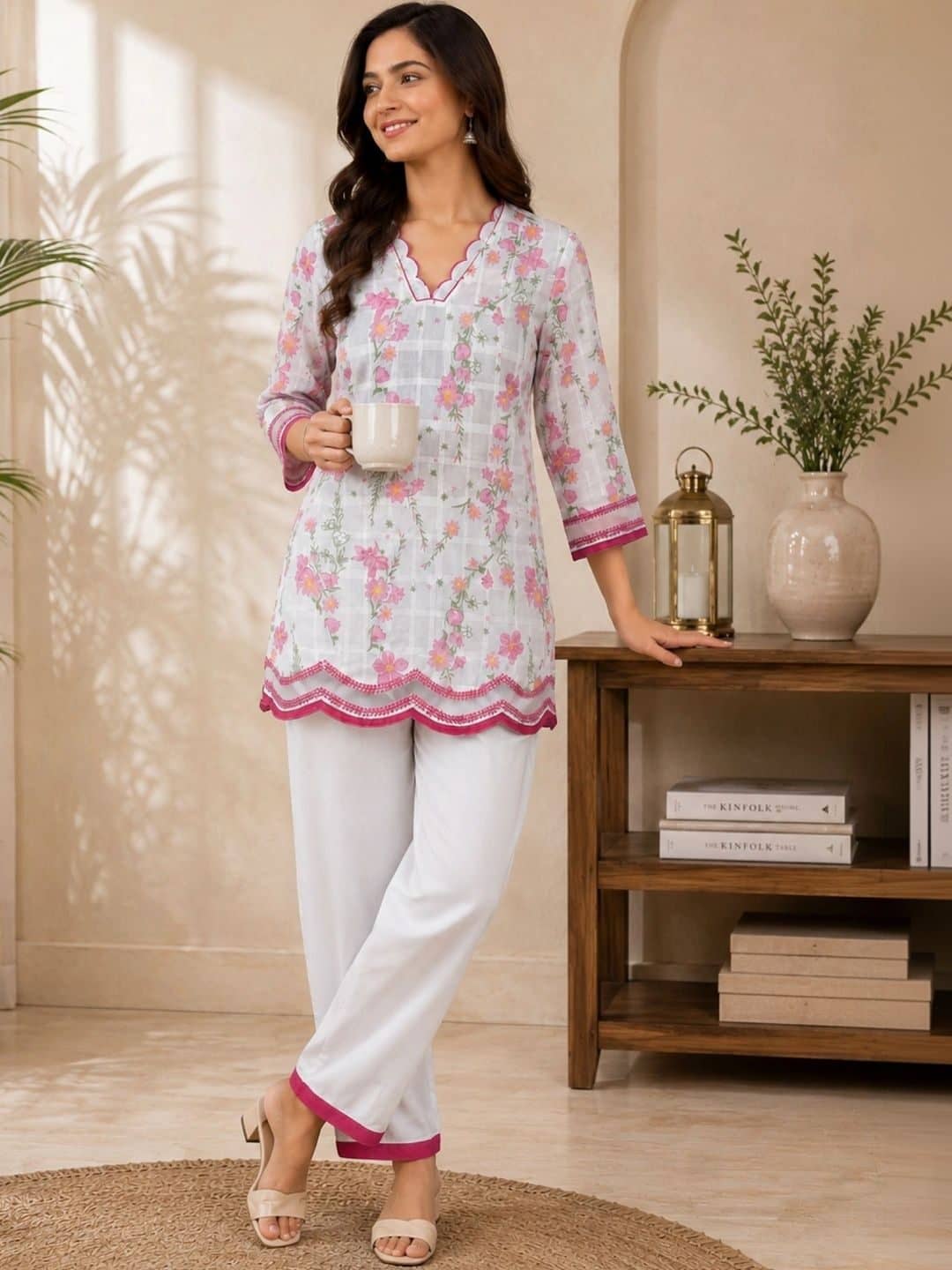 SILCHIC Women Floral Printed Regular Kurta with Trousers — photo 4
