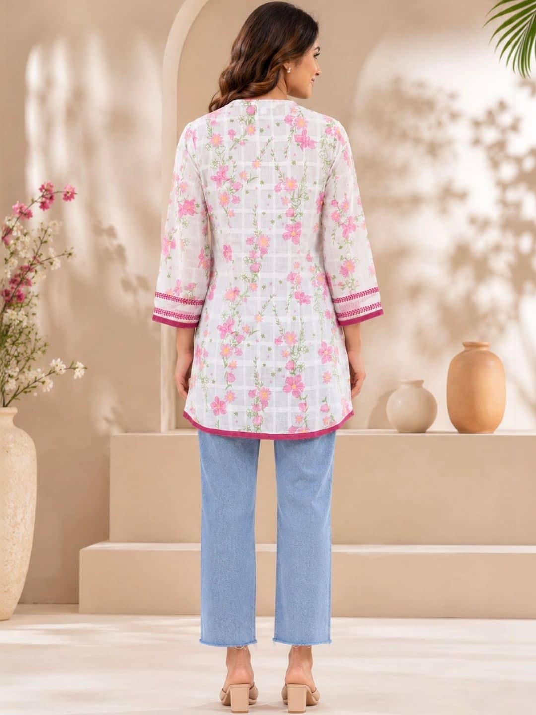 SILCHIC Floral Print Ruffles Cotton Top — photo 2