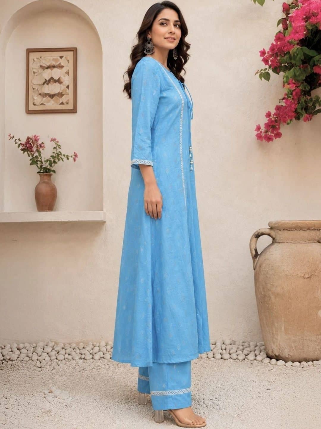 SILCHIC Women Ethnic Motifs Printed Regular Kurta with Palazzos — photo 3