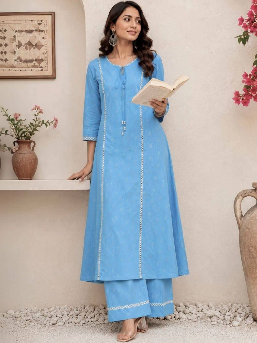 SILCHIC Women Ethnic Motifs Printed Regular Kurta with Palazzos — photo 5