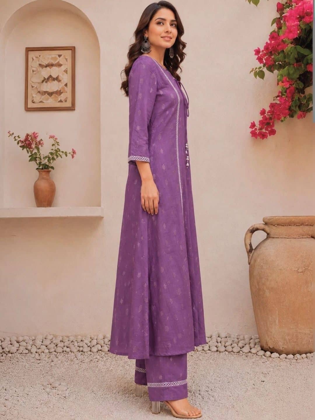 SILCHIC Women Ethnic Motifs Printed Regular Pure Cotton Kurta with Palazzos — photo 6