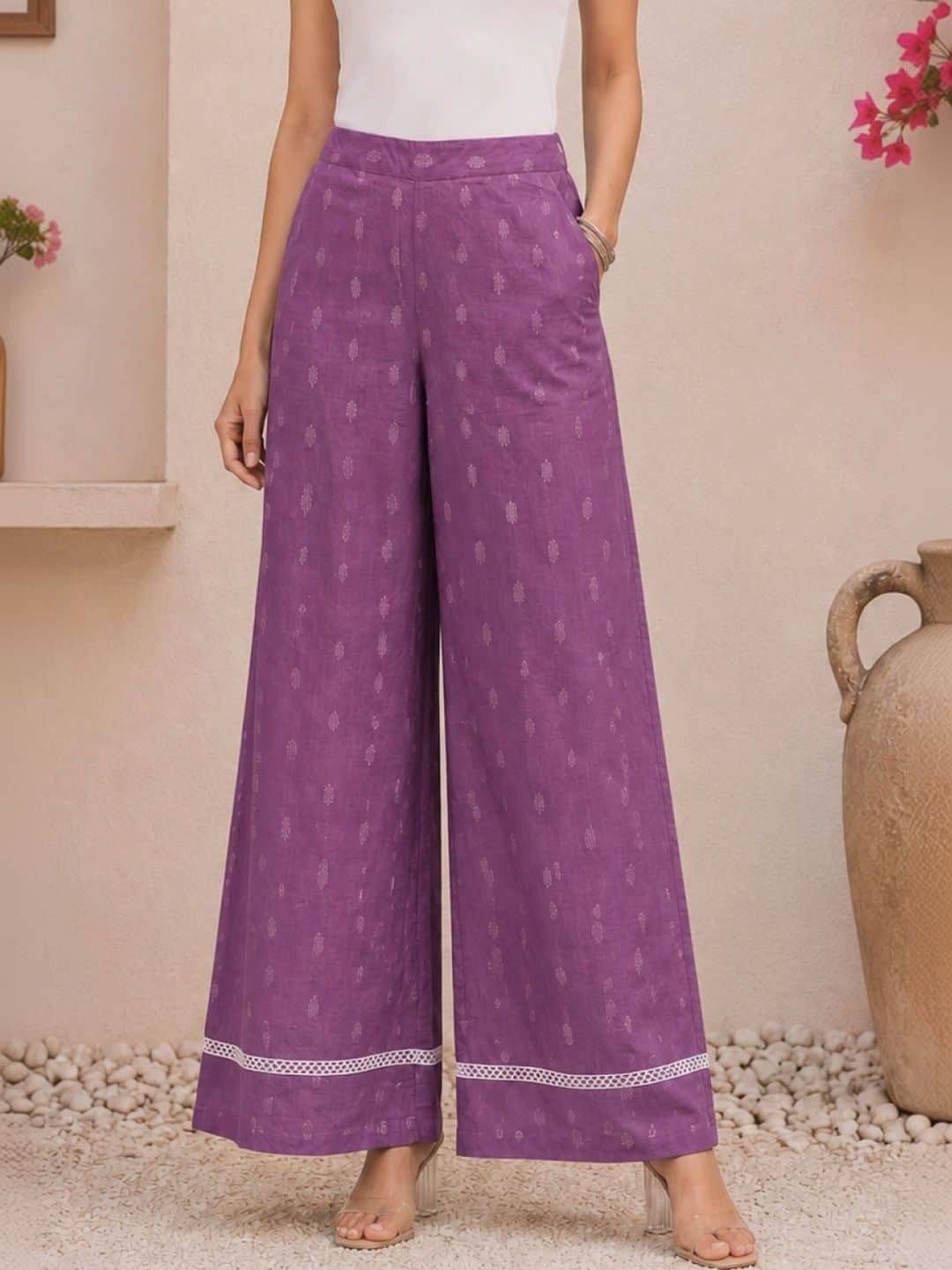 SILCHIC Women Ethnic Motifs Printed Regular Pure Cotton Kurta with Palazzos — photo 4