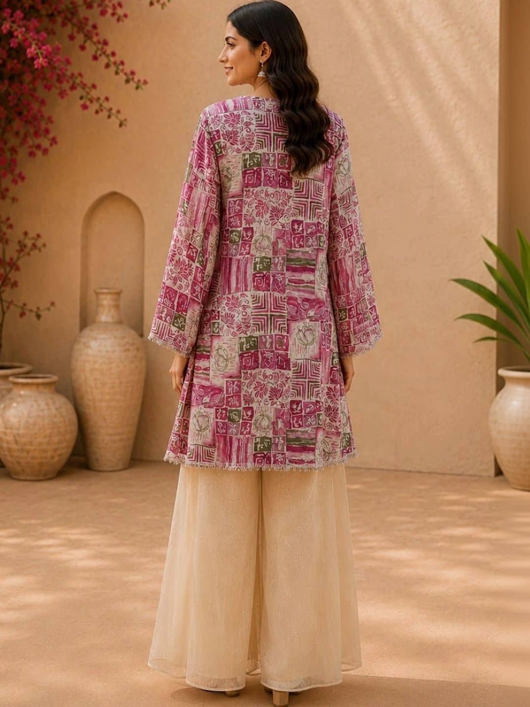 SILCHIC Women Printed Empire Pure Cotton Kurti with Palazzos — photo 2