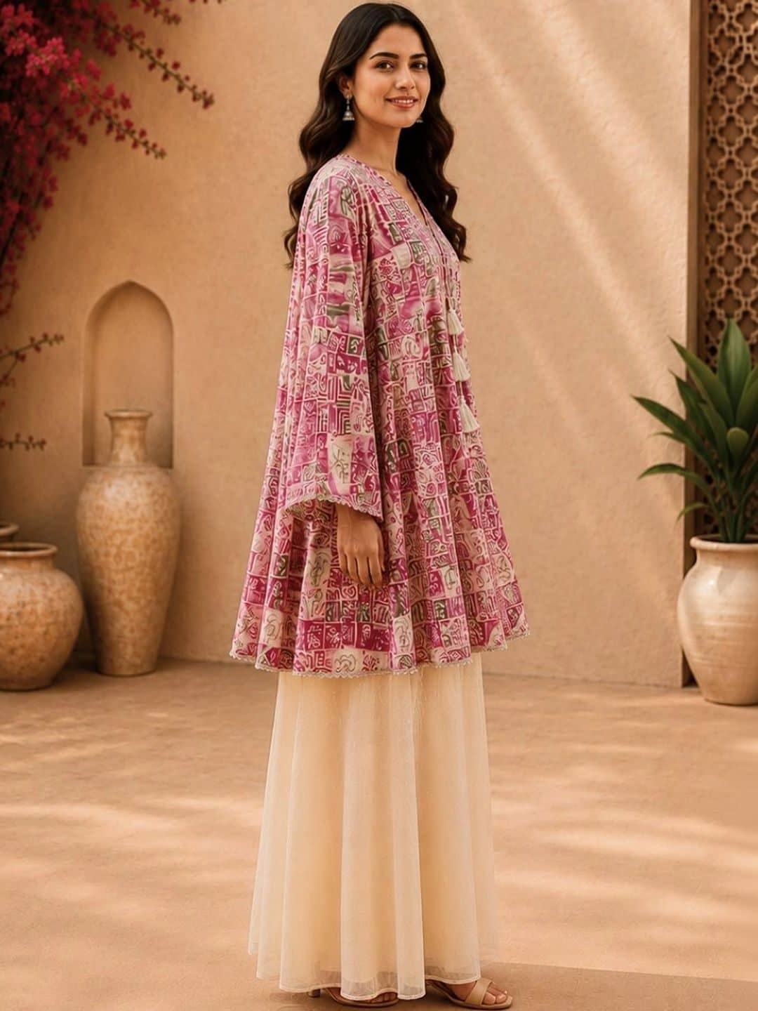 SILCHIC Women Printed Empire Pure Cotton Kurti with Palazzos — photo 6