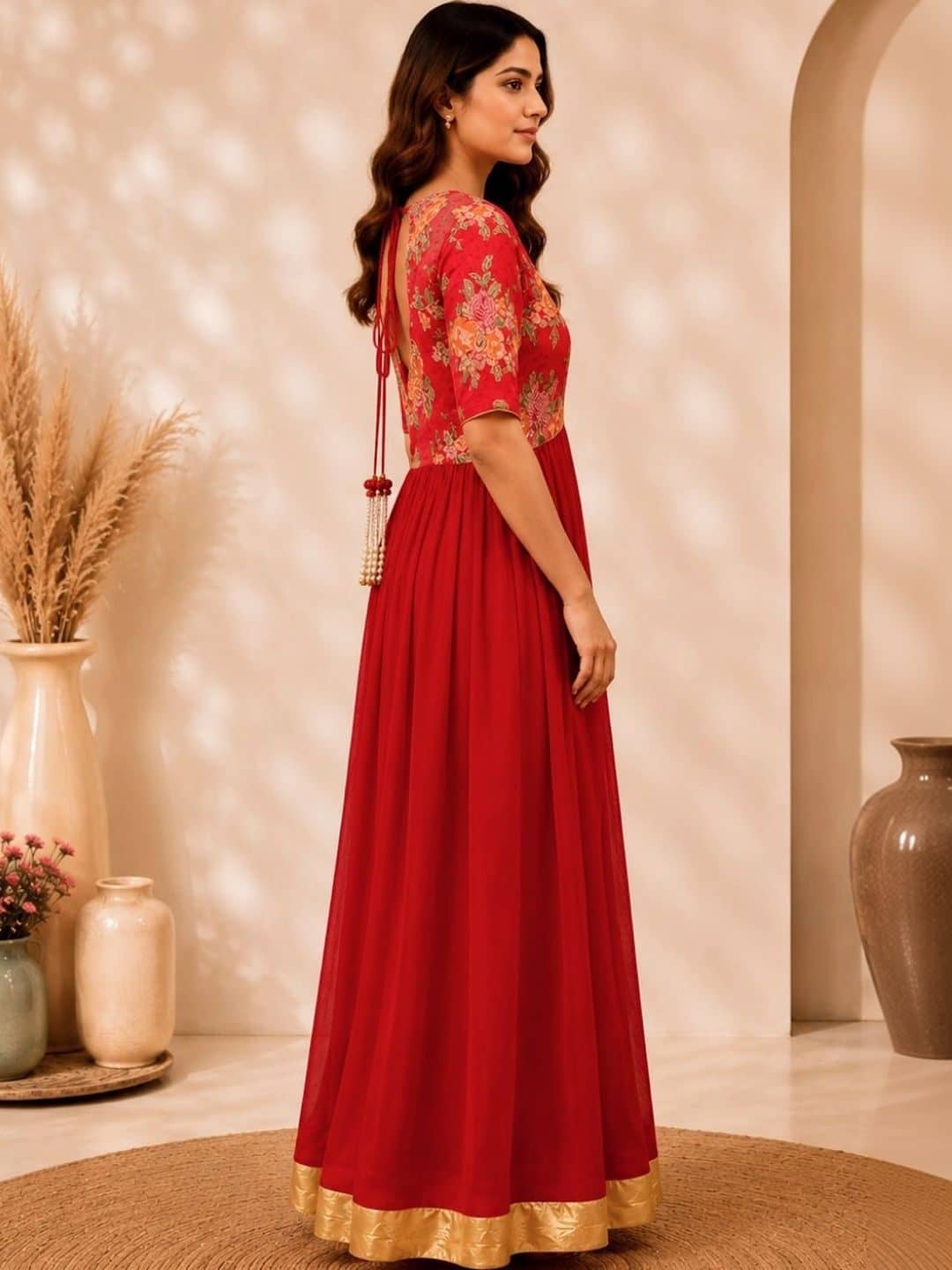 SILCHIC Floral Print Georgette Maxi Dress — photo 6