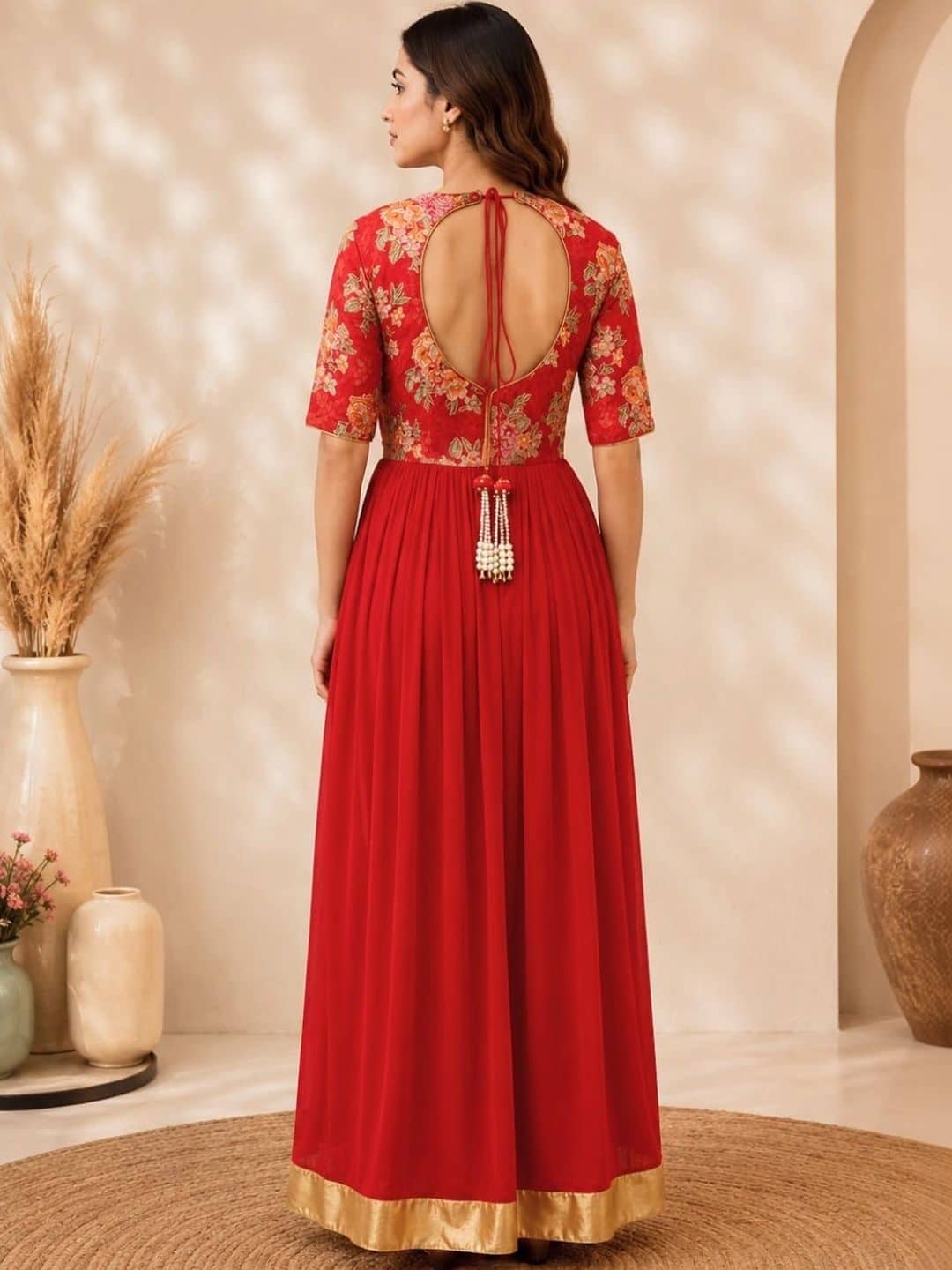 SILCHIC Floral Print Georgette Maxi Dress — photo 2