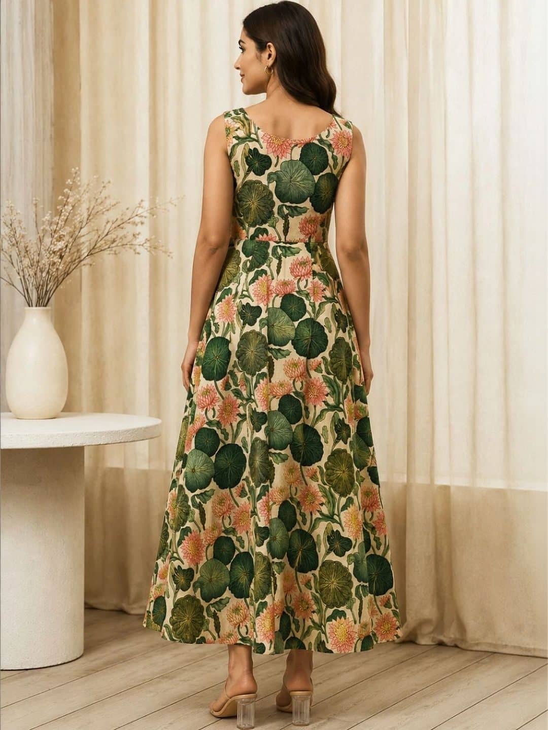 SILCHIC Floral Print A-Line Midi Dress — photo 2