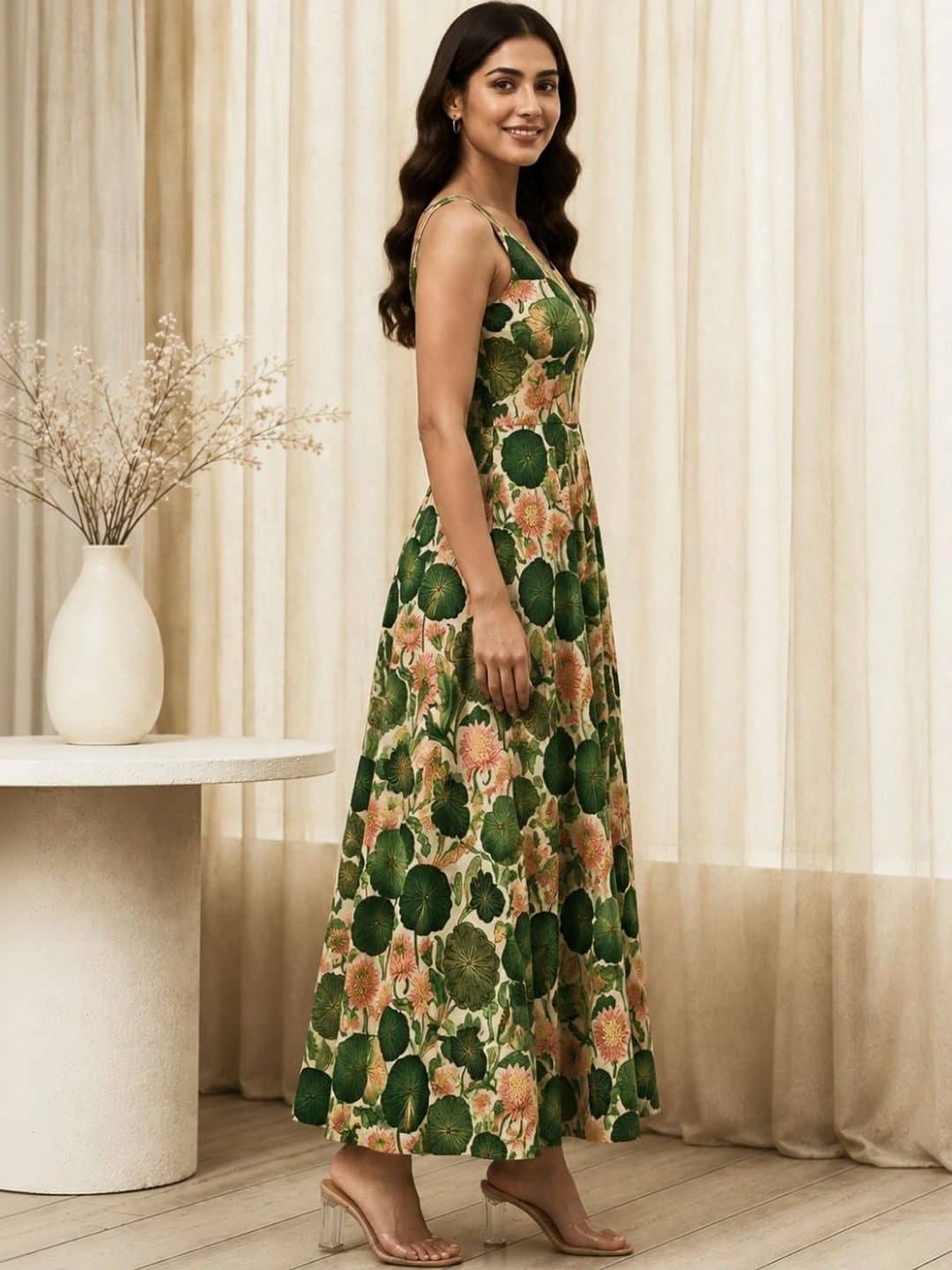 SILCHIC Floral Print A-Line Midi Dress — photo 5