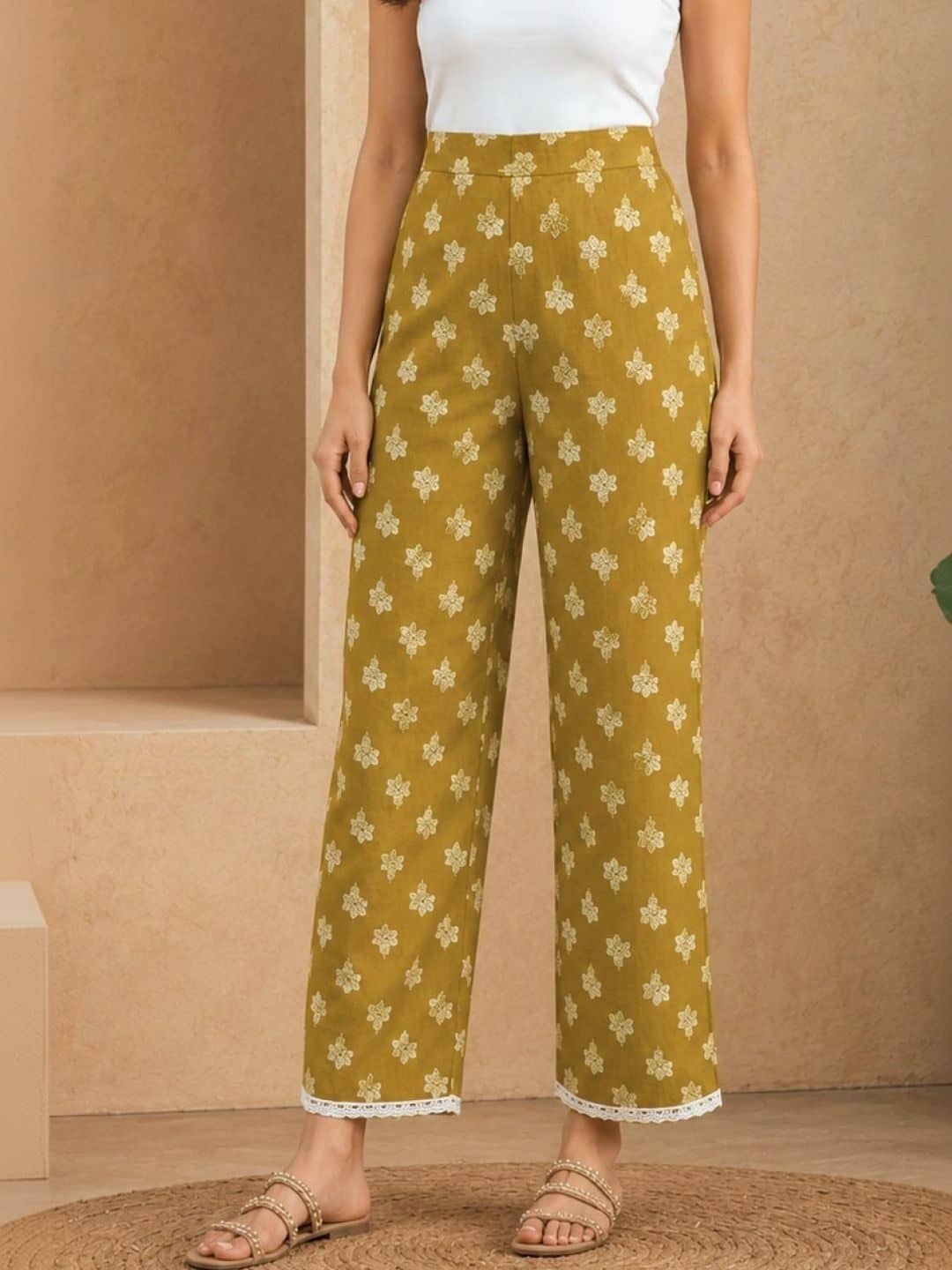 SILCHIC Women Ethnic Motifs Printed Regular Pure Cotton Kurta with Trousers — photo 6