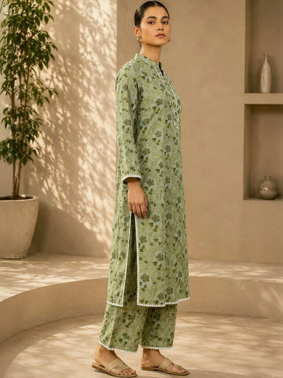 SILCHIC Women Ethnic Motifs Printed Regular Pure Cotton Kurta with Palazzos & With Dupatta — photo 4