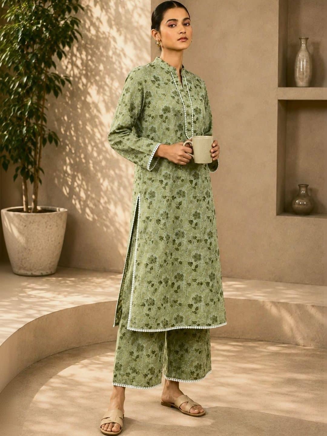 SILCHIC Women Ethnic Motifs Printed Regular Pure Cotton Kurta with Palazzos & With Dupatta — photo 5