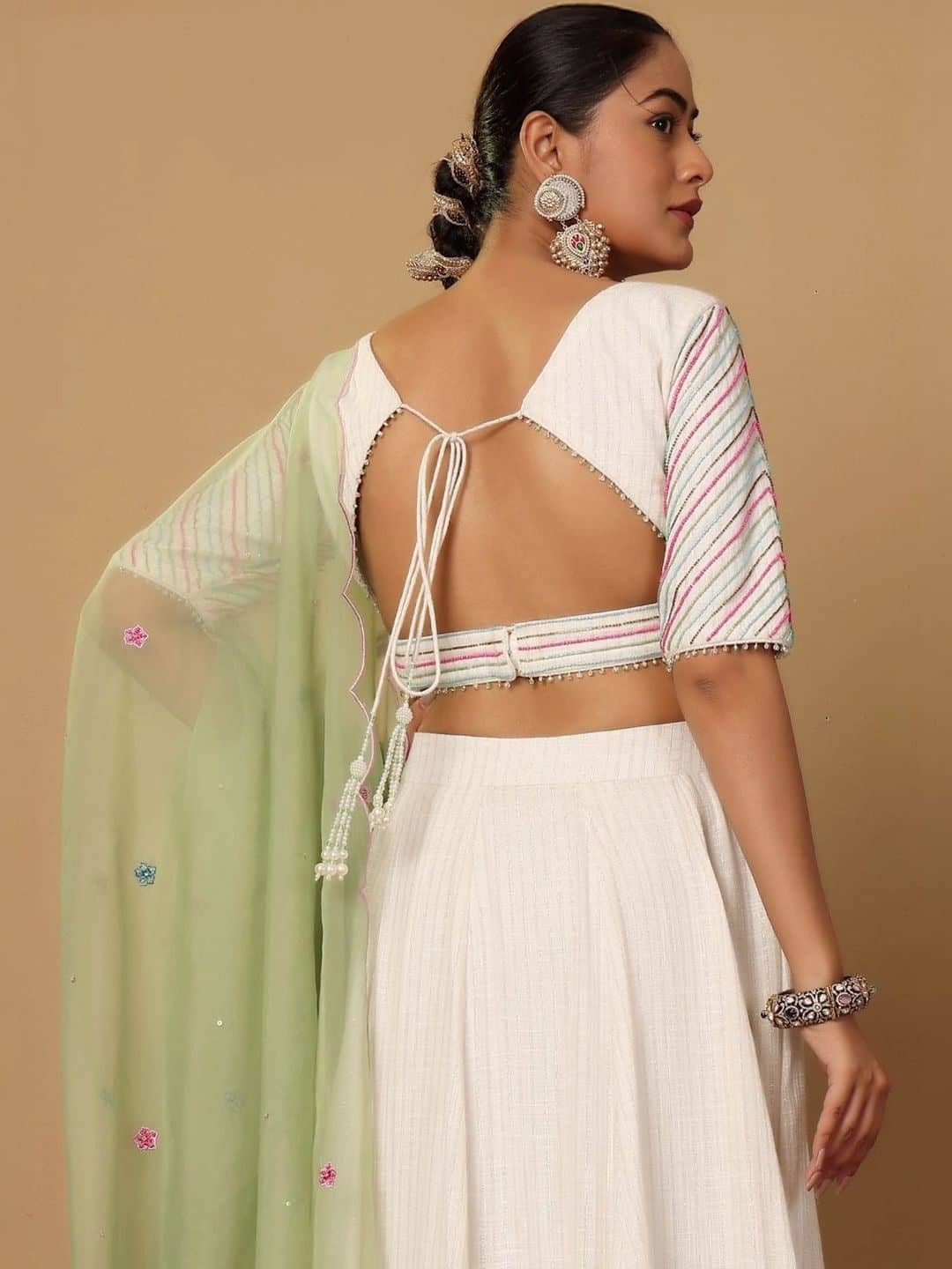 SILCHIC Printed Thread Work Ready to Wear Lehenga & Blouse With Dupatta — photo 5